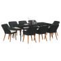 Set de Comedor de Jardín de 9 Piezas en Poliratán Negro de , Mesas de jardín - Ref: Foro24-3261669, Precio: 998,84 €, Descuen...