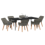 Conjunto de Comedor de Jardín de 7 Piezas Gris de Ratán Sintético | Foro24.es | Tu tienda online para hogar, jardín y más Foro24.es