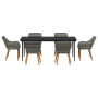 Conjunto de Comedor de Jardín de 7 Piezas Gris de Ratán Sintético | Foro24.es | Tu tienda online para hogar, jardín y más Foro24.es