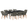 Juego de Comedor de Jardín de 9 Piezas Ratán Gris | Foro24.es | Tu tienda online para hogar, jardín y más Foro24.es