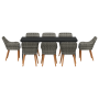 Juego de Comedor de Jardín de 9 Piezas Ratán Gris | Foro24.es | Tu tienda online para hogar, jardín y más Foro24.es