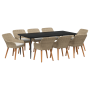 Conjunto de Comedor de Jardín de 9 Piezas en Ratán de Polietileno Beige | Foro24.es | Tu tienda online para hogar, jardín y más Foro24.es