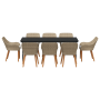 Conjunto de Comedor de Jardín de 9 Piezas en Ratán de Polietileno Beige | Foro24.es | Tu tienda online para hogar, jardín y más Foro24.es