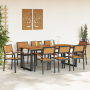 Conjunto de Comedor de Jardín de 9 Piezas de Acero Negro y Madera Sólida de Acacia de , Mesas de jardín - Ref: Foro24-3284382...