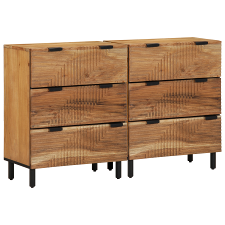 Aparadores 2 pcs Marrón 60x33x75 cm Madera Maciza de Acacia | Foro24.es | Tu tienda online para hogar, jardín y más Foro24.es