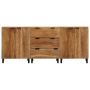 Sideboard de 3 Piezas Marrón 60x33x75 cm de Madera Maciza de Acacia | Foro24.es | Tu tienda online para hogar, jardín y más Foro24.es