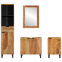 Juego de Muebles de Baño de 4 Piezas de Madera Sólida de Acacia Marrón de , Tocadores de baño - Ref: Foro24-3310014, Precio: ...