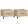 Coffee table with metal legs 2 pcs Sonoma oak 50x50x40cm by vidaXL, Coffee table - Ref: Foro24-812733, Price: 62,99 €, Discou...