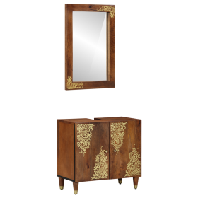 Juego de muebles de baño de 2 piezas de madera