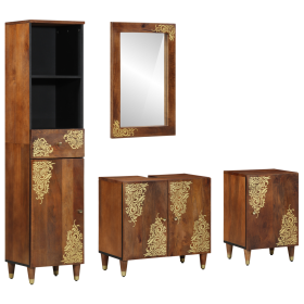 Juego de Muebles de Baño de 4 Piezas de Madera de
