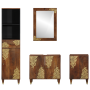 Juego de Muebles de Baño de 4 Piezas de Madera de Mango Sólido | Foro24.es | Tu tienda online para hogar, jardín y más Foro24.es