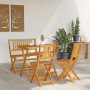 Conjunto de Bistro de Jardín de 4 Piezas de Madera Maciza Acacia by , Garden tables - Ref: Foro24-3324838, Price: 190,96 €, D...