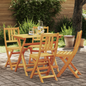 Sillas de Jardín Plegables 4 pcs 36x46x86 cm Madera Maciza de