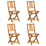 Sillas de Jardín Plegables 4 pcs 36x46x86 cm Madera Maciza de