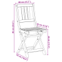 Sillas de Jardín Plegables 4 pcs 36x46x86 cm Madera Maciza de