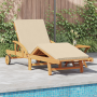 Tumbona con Cojín y Mesa Beige de Madera Sólida de Acacia | Foro24.es | Tu tienda online para hogar, jardín y más Foro24.es