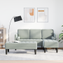 Sofá de jardín  con banco y cojines en forma de L suave gris claro | Foro24.es | Tu tienda online para hogar, jardín y más Foro24.es