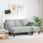 Sofá de jardín  con banco y cojines en forma de L suave gris claro | Foro24.es | Tu tienda online para hogar, jardín y más Foro24.es
