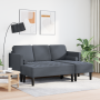 Sofá de jardín  con banco y cojines en terciopelo gris oscuro | Foro24.es | Tu tienda online para hogar, jardín y más Foro24.es
