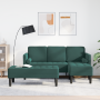 Sofá de Jardín  con Banco y Cojines en Terciopelo Verde Oscuro en Forma de L | Foro24.es | Tu tienda online para hogar, jardín y más Foro24.es