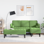 Sofá de jardín  con banco y cojines en forma L de terciopelo verde claro | Foro24.es | Tu tienda online para hogar, jardín y más Foro24.es
