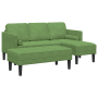 Sofá de jardín con banco y cojines en forma L de terciopelo verde claro de , Sofás - Ref: Foro24-3329267, Precio: 369,97 €