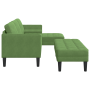 Sofá de jardín con banco y cojines en forma L de terciopelo verde claro de , Sofás - Ref: Foro24-3329267, Precio: 369,97 €