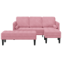 Sofá de Jardín  con Banco y Cojines en Terciopelo Rosa en Forma de L | Foro24.es | Tu tienda online para hogar, jardín y más Foro24.es