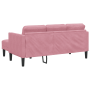 Sofá de Jardín  con Banco y Cojines en Terciopelo Rosa en Forma de L | Foro24.es | Tu tienda online para hogar, jardín y más Foro24.es