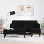 Sofá de jardín  con banco y cojines en forma de L de terciopelo negro | Foro24.es | Tu tienda online para hogar, jardín y más Foro24.es