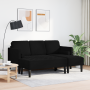 Sofá de jardín  con banco y cojines en forma de L de terciopelo negro | Foro24.es | Tu tienda online para hogar, jardín y más Foro24.es