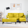 Sofá de jardín con banco y cojines en terciopelo amarillo en forma de L de , Sofás - Ref: Foro24-3329271, Precio: 369,97 €, D...