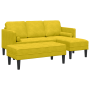 Sofá de jardín con banco y cojines en terciopelo amarillo en forma de L de , Sofás - Ref: Foro24-3329271, Precio: 369,97 €, D...