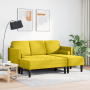 Sofá de jardín con banco y cojines en terciopelo amarillo en forma de L de , Sofás - Ref: Foro24-3329271, Precio: 369,97 €, D...