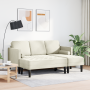 Sofá de jardín  con banco y cojines en forma de L de terciopelo crema | Foro24.es | Tu tienda online para hogar, jardín y más Foro24.es