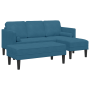 Sofá de jardín con banco y cojines de terciopelo azul en forma de L de , Sofás - Ref: Foro24-3329273, Precio: 369,97 €, Descu...