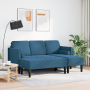 Sofá de jardín con banco y cojines de terciopelo azul en forma de L de , Sofás - Ref: Foro24-3329273, Precio: 369,97 €, Descu...
