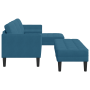 Sofá de jardín con banco y cojines de terciopelo azul en forma de L de , Sofás - Ref: Foro24-3329273, Precio: 369,97 €, Descu...