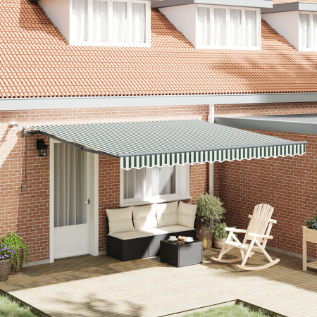 Toldo Retráctil Automático  con LED Verde y Blanco 400x300 cm | Foro24.es | Tu tienda online para hogar, jardín y más Foro24.es