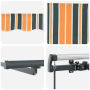 Toldo Retráctil Manual con LED Verde y Amarillo 400x350 cm de , Toldos - Ref: Foro24-3330836, Precio: 391,24 €, Descuento: %