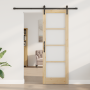 Puerta Deslizante con Juego de Hardware 'ORKDAL'Madera Sólida y Cristal | Foro24.es | Tu tienda online para hogar, jardín y más Foro24.es