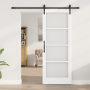 Puerta Corrediza con Juego de Hardware 'ORKDAL'Madera Sólida y Cristal Blanca | Foro24.es | Tu tienda online para hogar, jardín y más Foro24.es