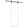 Puerta Deslizante  con Juego de Hardware 'ORKDAL'Madera Maciza Blanca y Cristal | Foro24.es | Tu tienda online para hogar, jardín y más Foro24.es