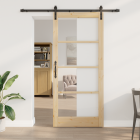 Puerta deslizante con conjunto de hardware