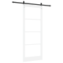 Puerta Corrediza con Juego de Herrajes 'ORKDAL'Madera Sólida Blanca y Vidrio | Foro24.es | Tu tienda online para hogar, jardín y más Foro24.es