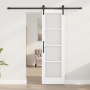 Puerta Deslizante con Juego de Herrajes "ORKDAL" Madera Sólida Blanca y Cristal | Foro24.es | Tu tienda online para hogar, jardín y más Foro24.es