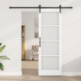 Puerta Deslizante  con Juego de Herrajes 'ORKDAL'Madera Sólida Blanca y Vidrio | Foro24.es | Tu tienda online para hogar, jardín y más Foro24.es