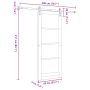 Puerta Corredera  con Juego de Herrajes 'ORKDAL'Blanca de Madera Sólida y Cristal | Foro24.es | Tu tienda online para hogar, jardín y más Foro24.es