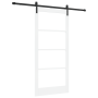 Puerta Corrediza con Juego de Herrajes "ORKDAL" Blanca de Madera Sólida y Vidrio | Foro24.es | Tu tienda online para hogar, jardín y más Foro24.es
