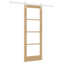 Puerta Deslizante con Juego de Herrajes "ORKDAL" Madera Maciza y Vidrio | Foro24.es | Tu tienda online para hogar, jardín y más Foro24.es